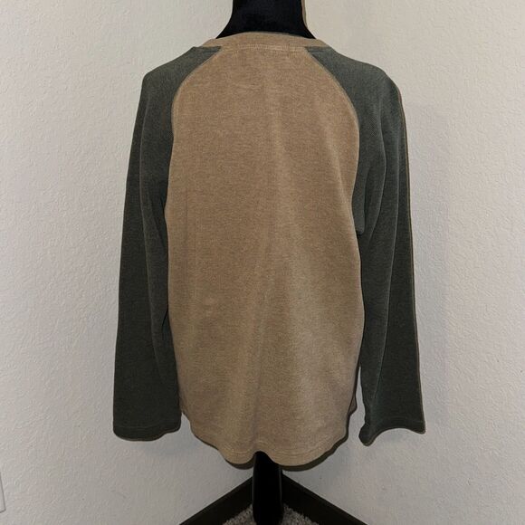 Banana Republic Sweater Men's Medium Tan 100% Cotton V-Neck Long Sleeve Pullover - Picture 2 of 6